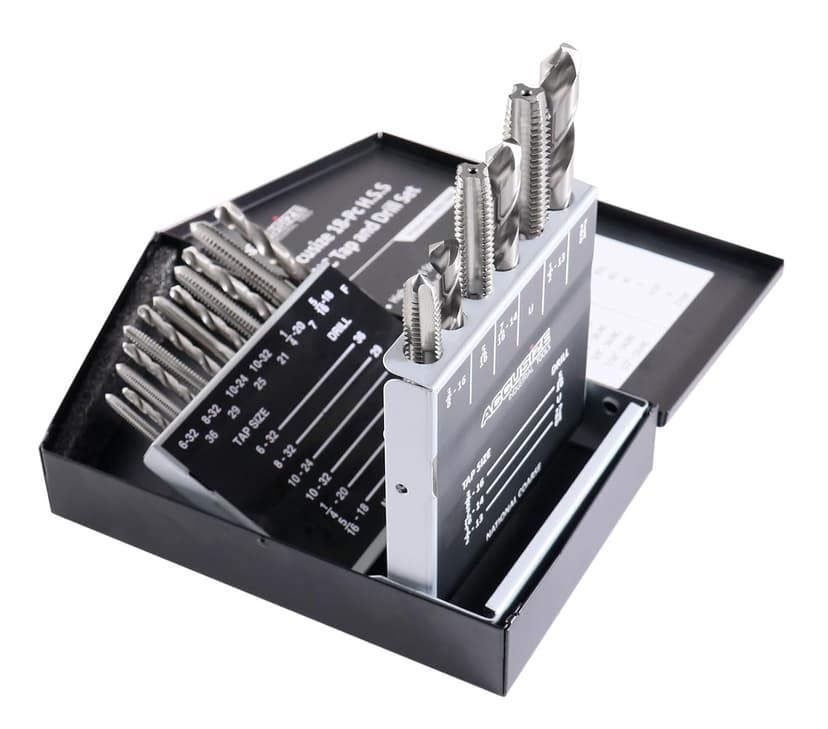 Accusize Industrial Tools U.N.C. 18 Pc H.S.S. Tap and Drill Set, 0001-0040