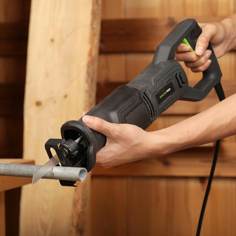 GALAX PRO 120V Reciprocating Saw, 6.0 Amp Variable Speed Corded Reciprocating Saw with1-1/8" Stroke Length, 2800RPM and 6" Max for Wood, Metal, PVC Pipe Cutting