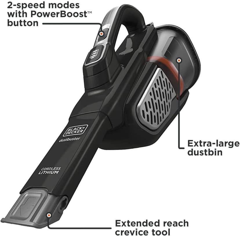 BLACK+DECKER dustbuster AdvancedClean+ Cordless Handheld Vacuum, Powerful 20V Home and Car Vacuum (HHVK515J00FF)