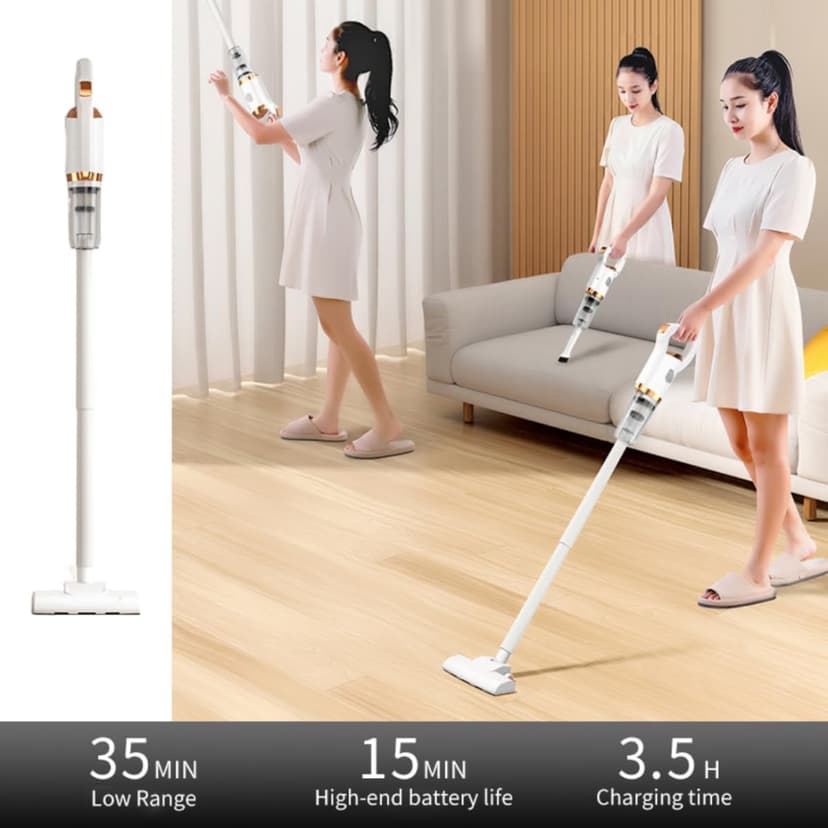 New Model Cordless Vacuum Cleaner, Powerful Stick Vacuum for Hardwood Floor, 35 Min Rechargeable Battery, 4 in 1 Lightweight Upright Vacuum for Pet Hair Carpet (1)