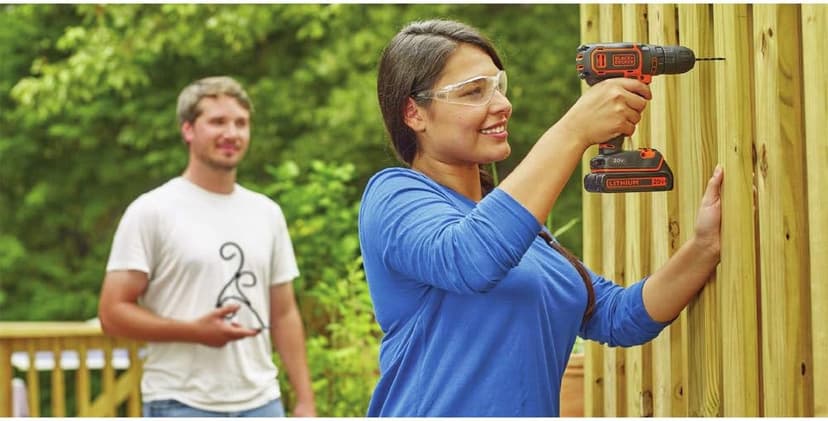 BLACK+DECKER 20V MAX Cordless Drill/Driver Kit with ‎Battery, Charger, and Double Ended Bit (BDCDD120C)