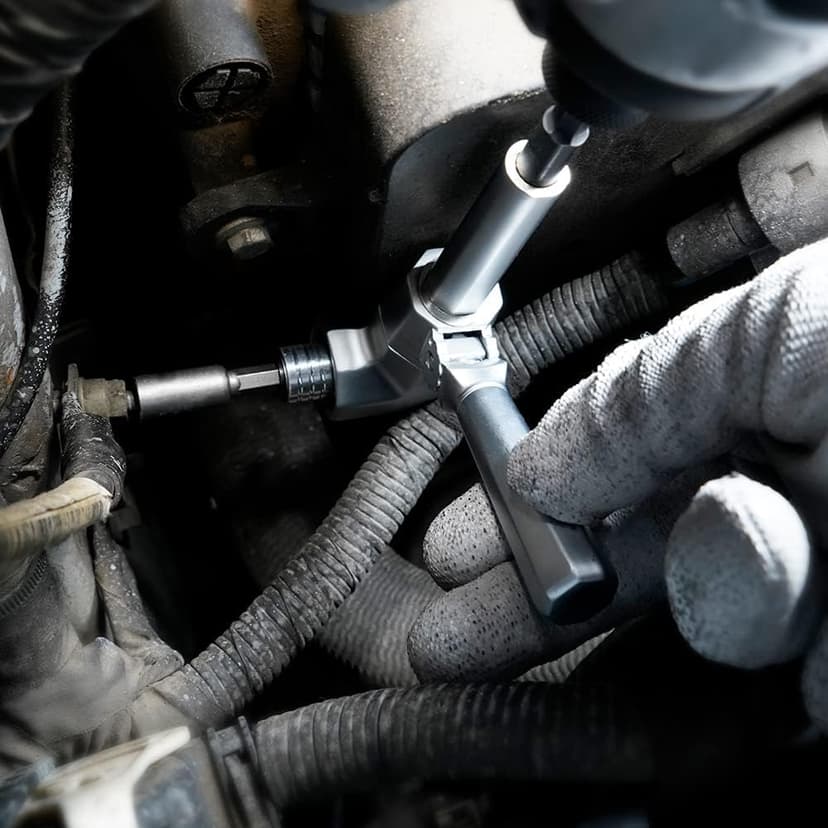 AUCO Durable Right Angle Drill Attachment, Adjustable Drill Adapter, Impact Fit, Max Torque 500 in-lbs (56.5 Nm), All Metal Body & Steel Gear, For Use with Cordless Drill and Impact Driver