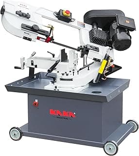KAKA INDUSTRIAL Metal Horizontal Band Saw, 7x 8-1/4 inch Rectangular at 90 degrees, 1.5HP 115V/230V, Adjustable 45°-90° Bow, Metal Band Saw BS-712R