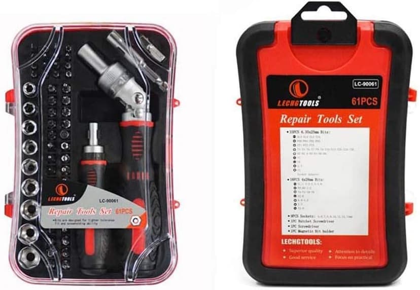 61 in 1 Ratcheting Screwdriver Set, Magnetic Screwdriver Bit Set with Rotatable Ratchet Handles, Sockets & Bits, Household Repair Tool Kits for Computers, Electronic Devices, Furniture