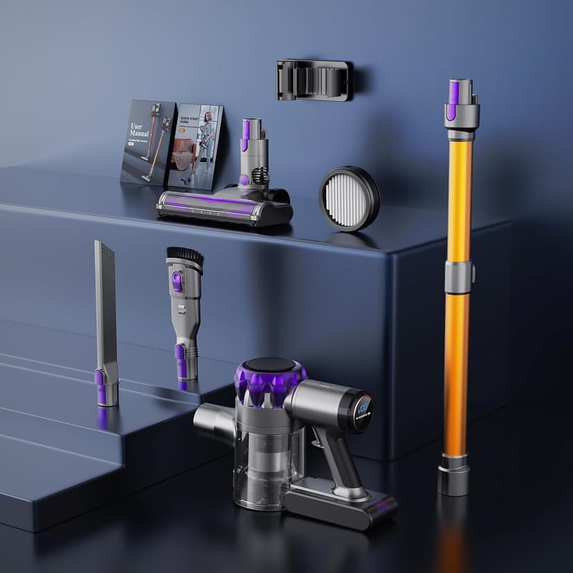 S3 Cordless Vacuum Cleaner, 45kPa Powerful Suction Vacuum Cleaners for Home, 55-Min Runtime Rechargeable Stick Vacuum, Self-Standing, for Pet Hair Carpet Hard Floor, LED Display