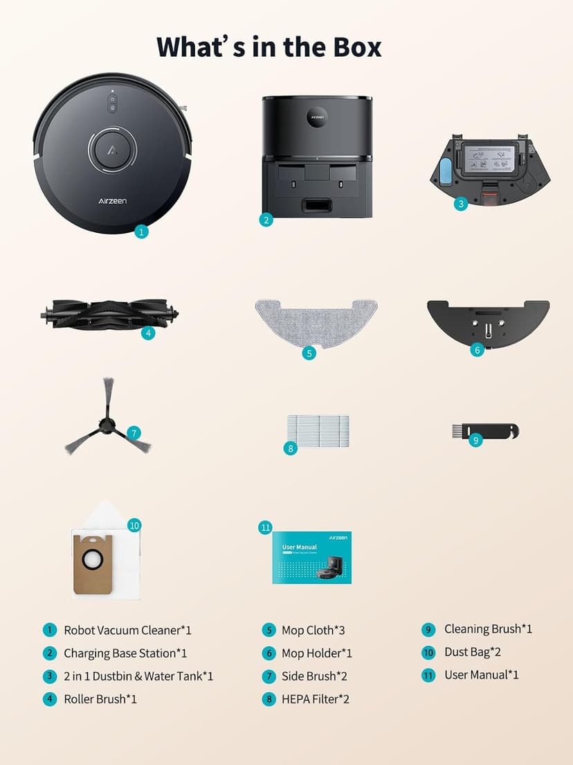 Robot Vacuum and Mop, Self-Emptying Robot Vacuum Cleaner with 5000Pa Suction, Laser Navigator with Smart Mapping Robotic Vacuums, 150Mins Runtime,Schedule,App Alexa Control for Carpet/Pet Hair,Q10 pro