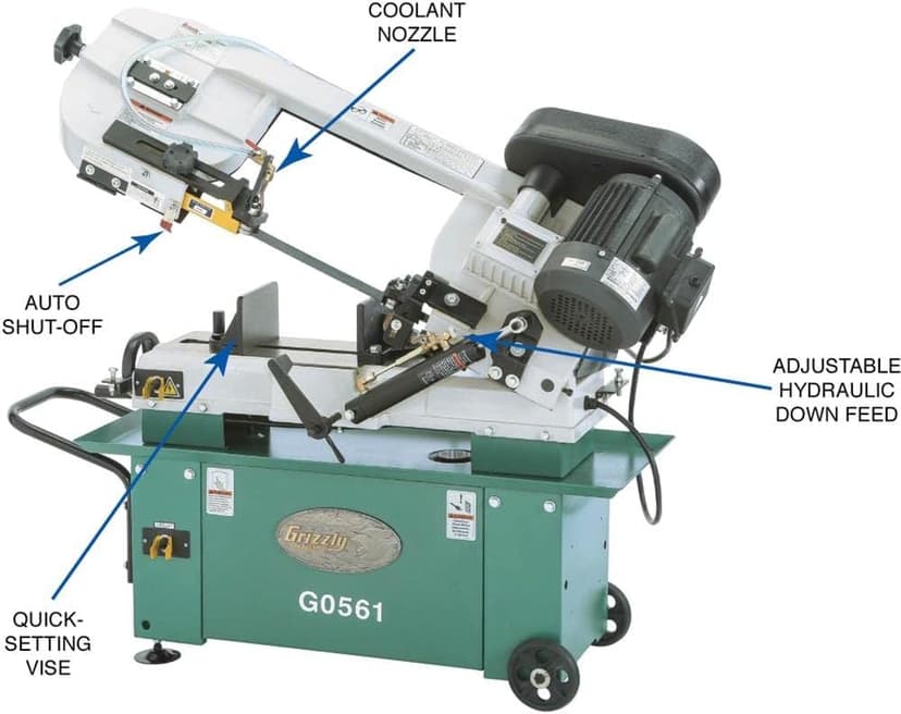 Grizzly Industrial G0561-7" x 12" 1 HP Horizontal Metal Cutting Band Saw