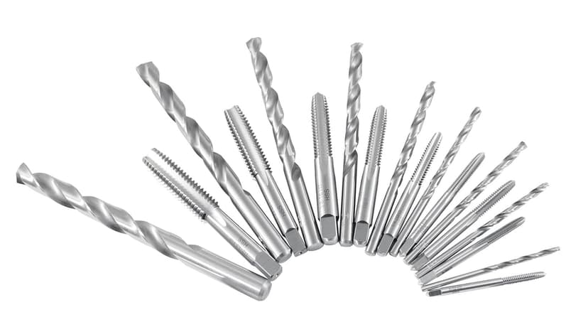 Accusize Industrial Tools U.N.C. 18 Pc H.S.S. Tap and Drill Set, 0001-0040