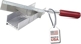 Excel Blades 6-Inch Metal Mitre Box Set – Aluminum & Steel Precision Cutting Tool with K5 Handle & Razor Pull Saw for Wood, Plastic & Soft Metals – 45° & 90° Cutting Angles, Made in USA