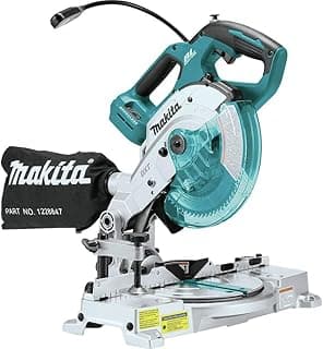 Makita XSL05Z 18V LXT Lithium-Ion Brushless Cordless 6-1/2" COMPACT Dual-Bevel Compound Miter Saw with Laser, TOOL Only