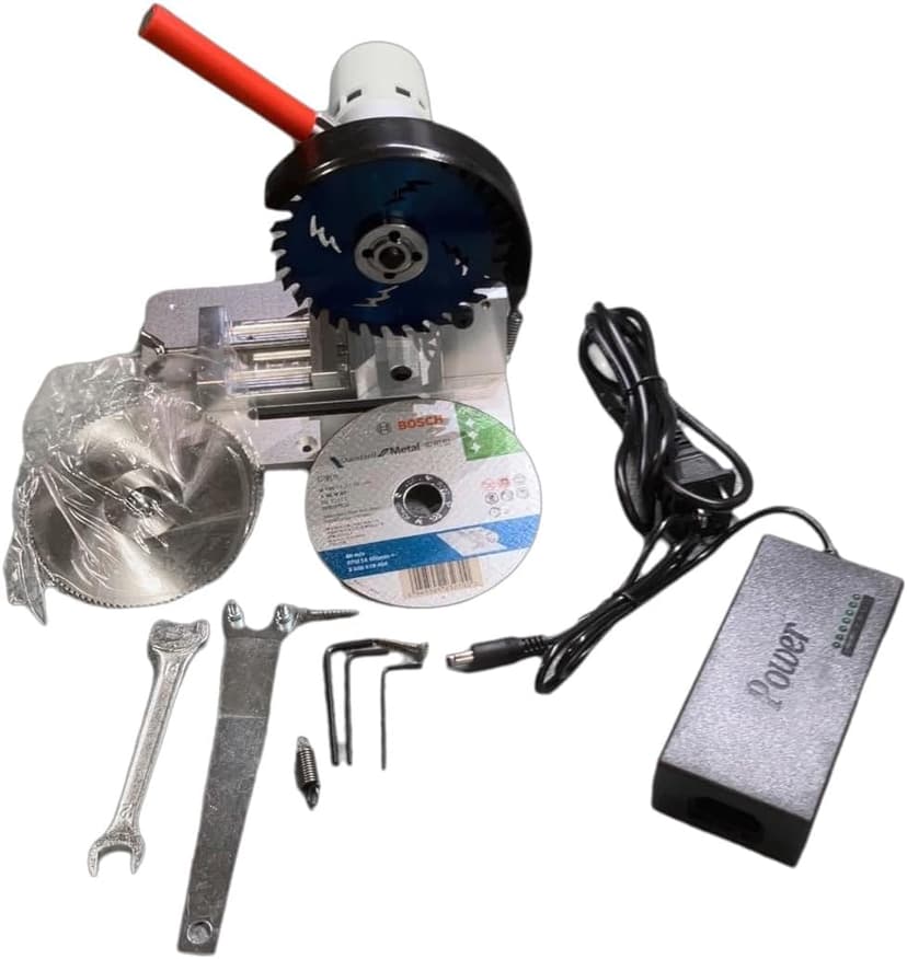 Mini Miter Saw, 775 Motor Cut Off Mini Chop Saw, 4 inch Circular Saw with Angle Adjustable Vise & 3 Blades for Craftsman DIY Crafts Hobby PVC Wood Cutting, Adjustable Speed