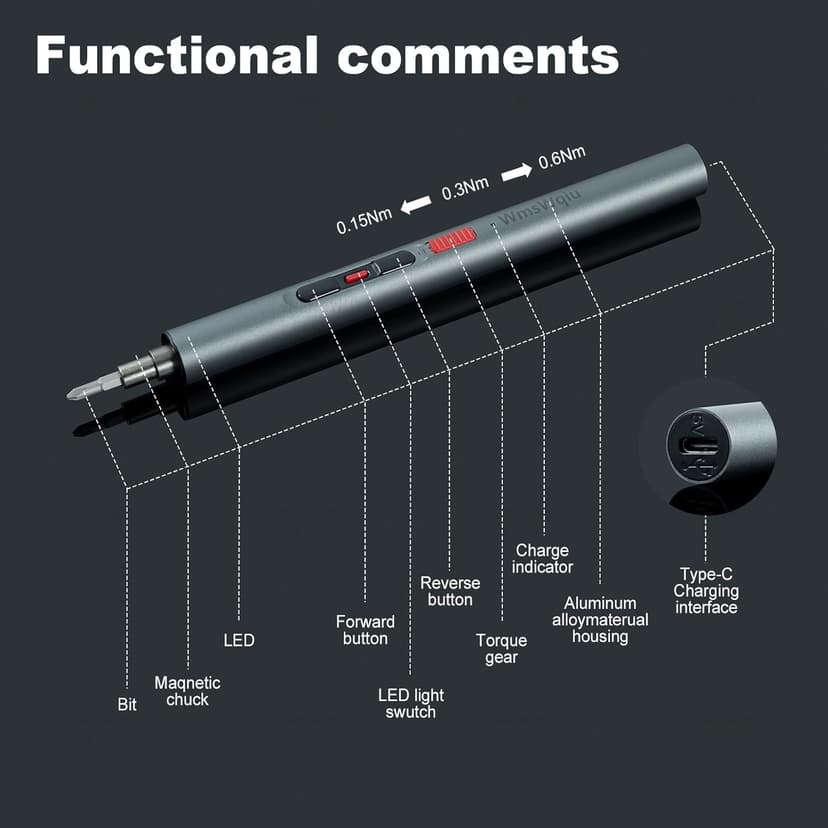 Mini Electric Screwdriver Set,Precision Electric Screwdriver， With electric drill function, 3 Gears Torque, 3LED light,Magnetic Storage，Overload Protection, Repair Tool Set for Phone Camera...