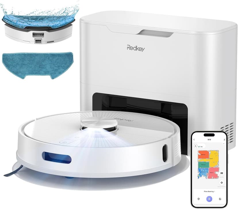 R10 Robot Vacuum and Mop Combo, 2-in-1 Vacuum Robot with Suction Station, LiDAR Navigation, Powerful 4000Pa Suction Power, 4L Dust Bag, 90 Days Hands-Free Cleaning, Ideal for Pet Hair Cleaning