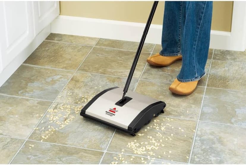 Bissell Natural Sweep Carpet and Floor Sweeper with Dual Brush Rotating System and 2 Corner Edge Brushes, 92N0A, 4.2 lb.