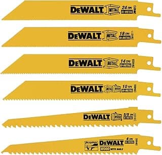 DEWALT Reciprocating Saw Blade Set for Metal and Woodcutting, 6 Piece (DW4856)