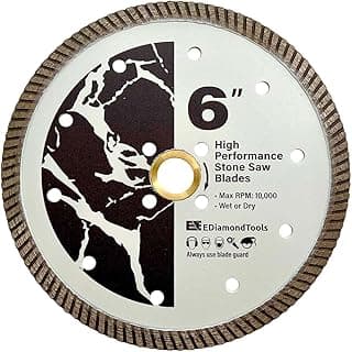 6" High Performance Diamond Saw Blades for Granite, Quartz, and Other Engineered Stones, Wet or Dry, 7/8"-5/8" Arbor