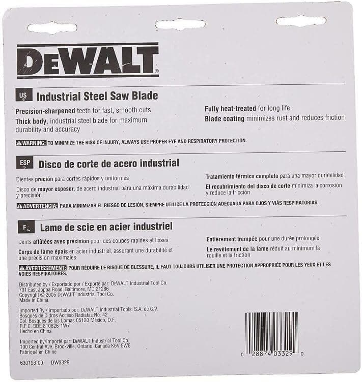 DEWALT Circular Saw Blade, 7 1/4 Inch, 68 Tooth, Metal Cutting (DW3329)