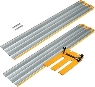 POWERTEC 53 Inch Circular Saw Track Guide Rail System – Precision Rip-Cut and Cross-Cut Guide for Sheet Goods, Plywood, Panels, and DIY Woodworking (72094)