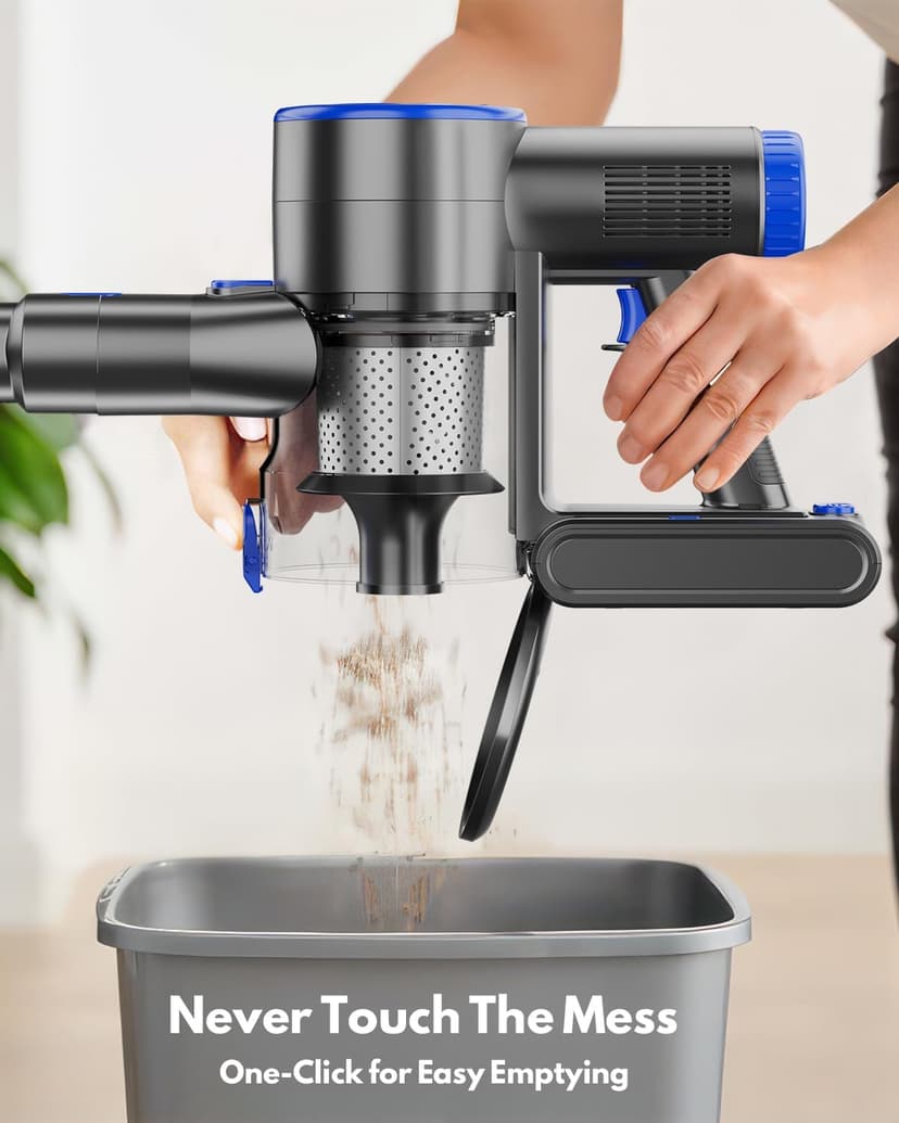 Cordless Vacuum Cleaner, Super Power Suction Stick Vacuum Cleaners with 2200 mAh Battery,8-in-1 Lightweight Self-Standing, 35 Mins Runtime for Home Hard Floor Low-Pile Carpet Pet Hair