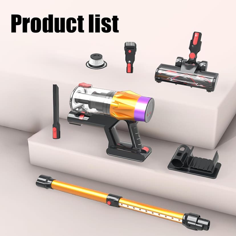 Cordless Vacuum Cleaner, 550W 55KPA 60 Mins Runtime Self-Standing Vacuum Cleaners, Stick Vacuum with Charging Dock Station Removable Battery, Handheld Vacuum for Pet Hair/Carpet/Floor