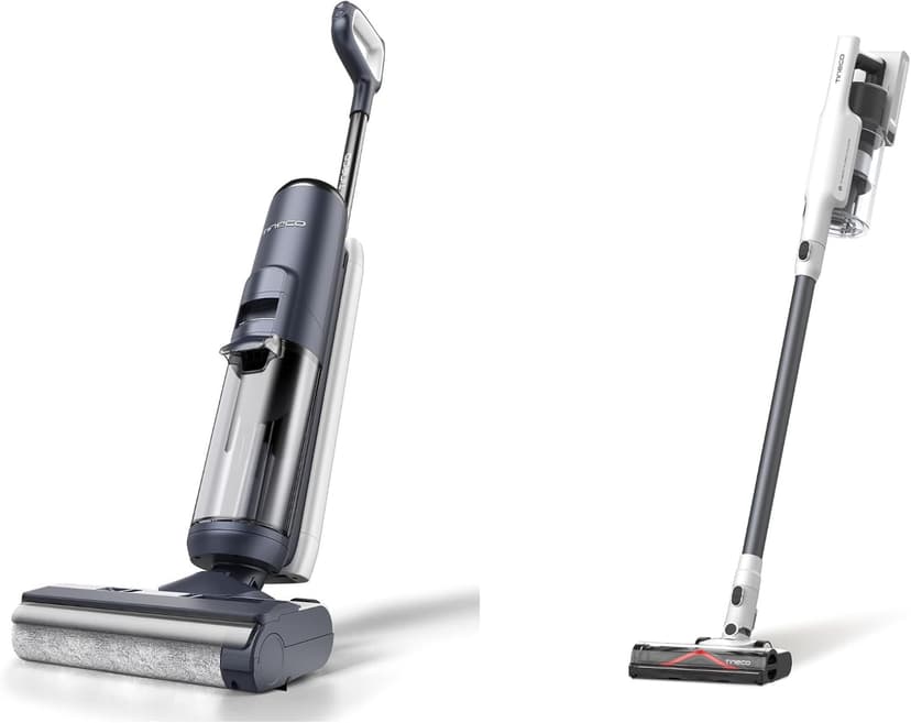 Tineco Floor ONE S5 Smart Cordless Wet Dry Vacuum & A30S Cordless Stick Vacuum Cleaner, 160W Suction, 60Min Runtime, 1L Larger Dustbin, ZeroTangle Brush, PureCyclone Tech, LED Headlight, White