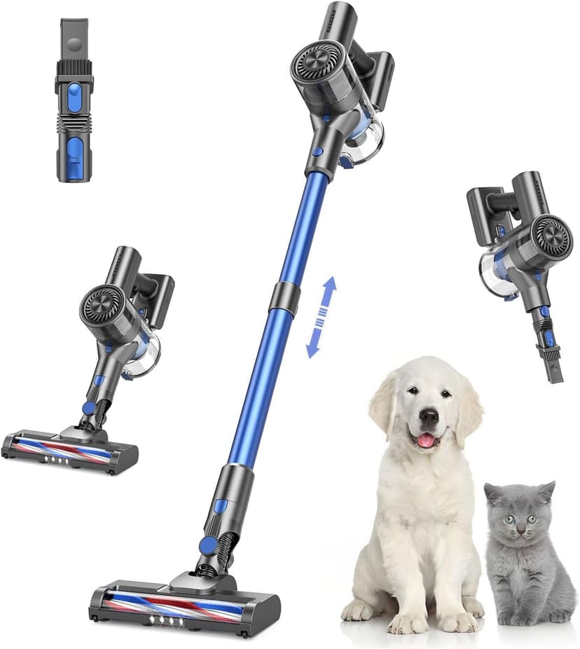 Cordless Vacuum Cleaners for Home with Powerful Suction,Stick Vacuum Cordless Rechargeable,Up to 35 Mins Runtime,Lightweight Hardwood Floor Vacuum for Pet Hair,Carpet(Deep Blue)