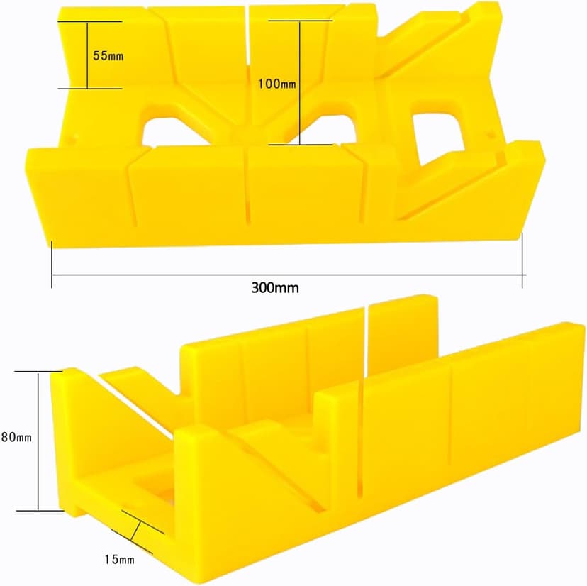 Mitre Box and Saw Set for Wood, Gypsum – Miter Box with 45° & 90° Angle Cuts – Precise Hand Saw with Storage Cutting Guide – Ideal for Molding, Trim, Frame & Baseboard Projects