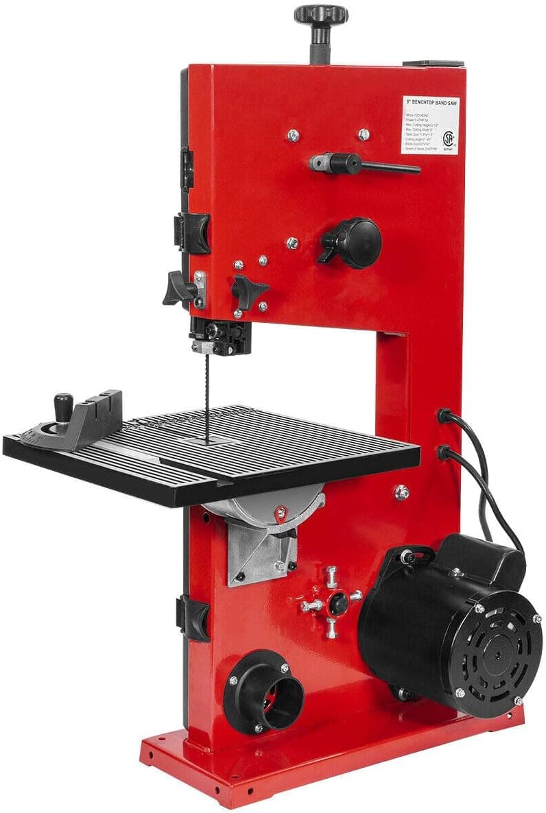 9" Benchtop Stationary Band Saw Woodwork Adjustable Angle DIY w/Dust Port,Jikkolumlukka
