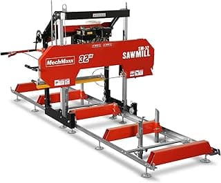 32" inch Portable Sawmill, 420cc 15HP E-Start Gasoline Engine, 29" Board Width, 13' Track Length, Model SM-32