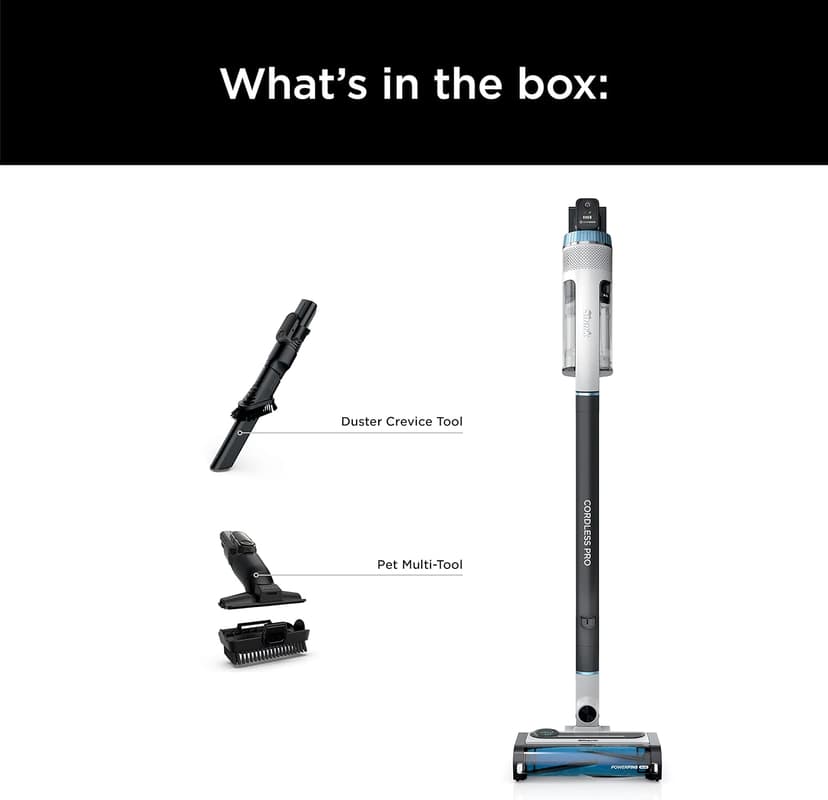 Shark IZ562H Cordless Pro Vacuum with Clean Sense IQ and Odor Neutralizer, PowerFins Plus Brushroll, Includes Duster Crevice & Pet Tool, Up to 40 Minute Runtime, Light Blue, Without MultiFLEX