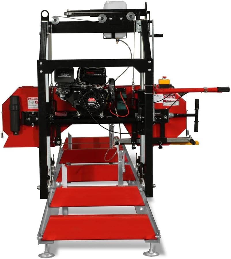 26" inch Portable Sawmill,420cc 15HP E-Start Gasoline Engine, 22" Board Width,13' Track Length, Model SM-26