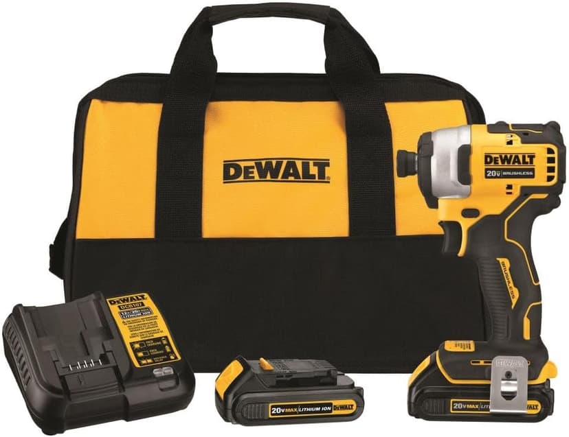 DEWALT ATOMIC 20V MAX* Impact Driver, Cordless, Compact Kit, 2 Batteries, 1/4-Inch (DCF809C2)