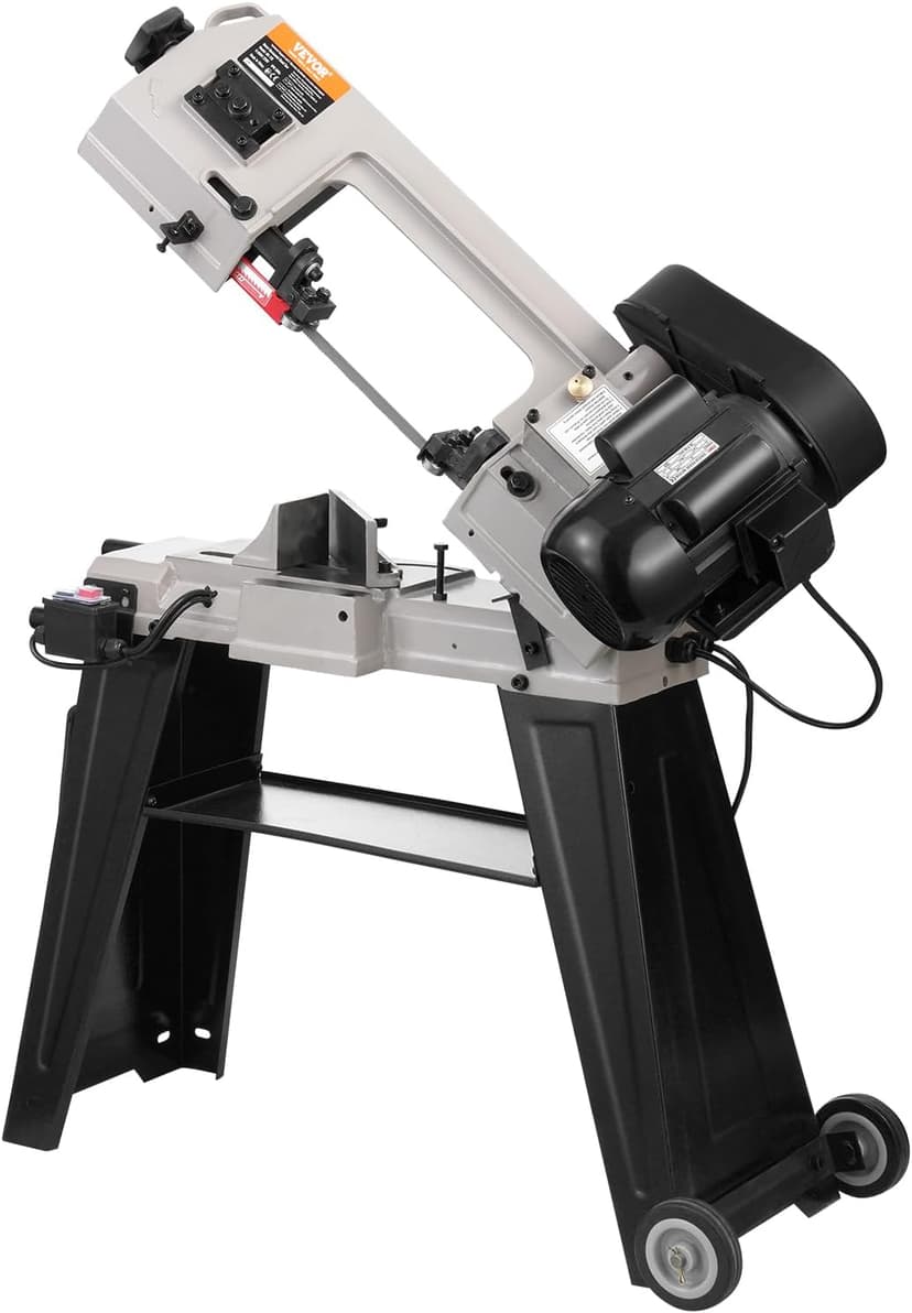 VEVOR Metal Horizontal Band Saw, 4 x 6 in Rectangular Cutting Capacity, 110V, 550W, 0-45 Angle Adjustment, Variable Speed, for Metal, Wood, and Plastic