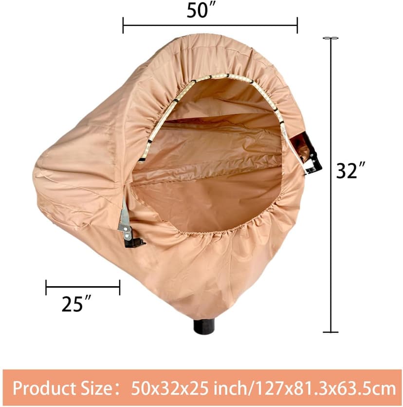 GARVIN Miter Saw Dust Collection Hood with Light, Dust Solution for Table Miter Saw, Chop Saw Hood Dust Collector Attachment, Accessory Holes, with Storage Bag, Fits All Miter Saws Khaki