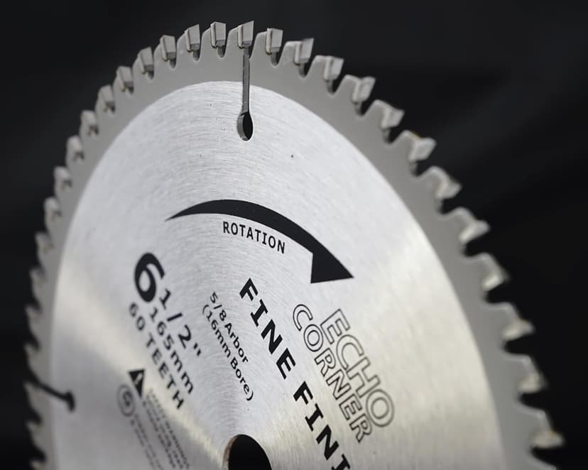 6-1/2 Inch Fine Finish Wood Cutting Circular Saw Blade, Fine Cut Crosscut Framing Plywood MDF Plastic Veneer Lumber Laminate, 5/8 Inch Arbor (60-Tooth)