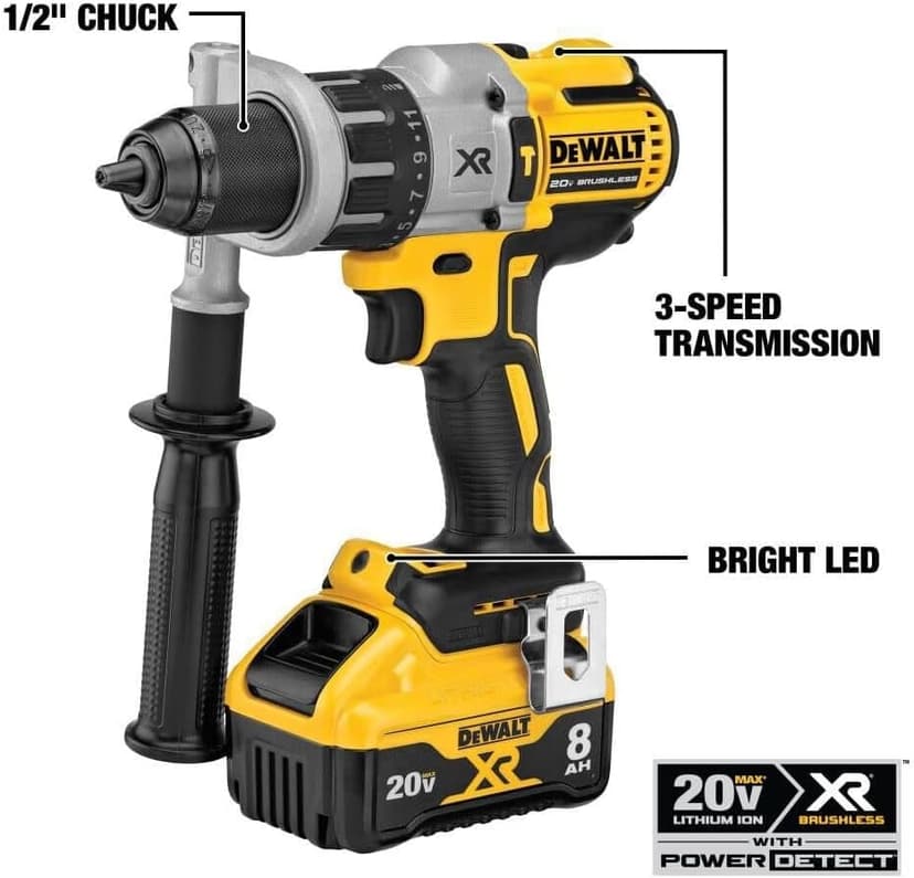 DEWALT 20V MAX XR Cordless Hammer Drill, Power Direct, Tool Only (DCD998B)