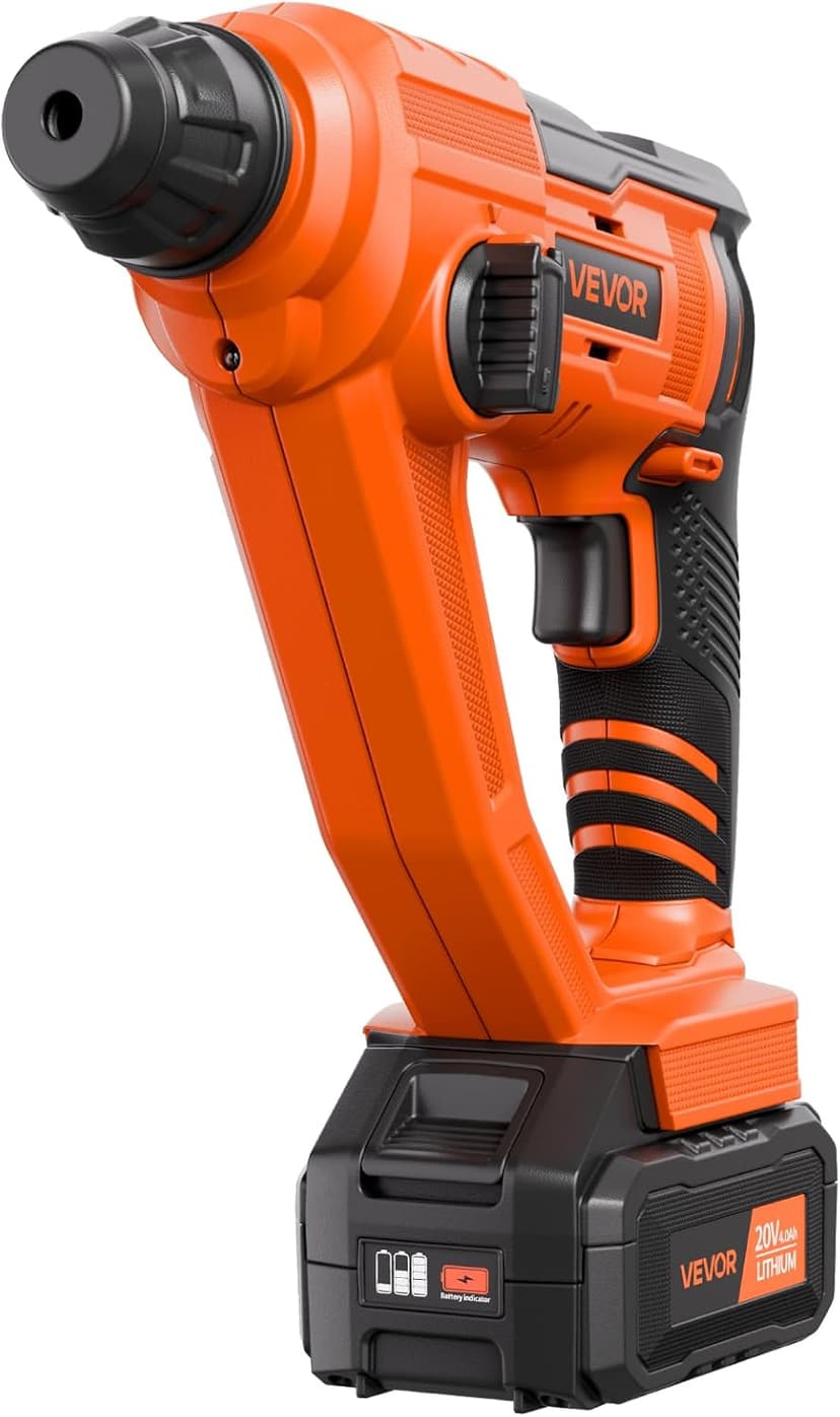 VEVOR 5/8" SDS-Plus Rotary Hammer Drill,20V Brushless Cordless Hammer Drills,4.0Ah Lithium-Ion Battery Powered,3.0A Fast Charger,Electric Demolition Hammers Variable Speed,Power Tool For Concret