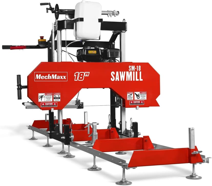 212cc 7HP Gasoline Engine,18'' Log Diameter,8'1'' Cutting Length,15" Board Width And 7'' Board Thickness,10' Track Length,Portable Wood Sawmill Chain Saw,Model SM-18