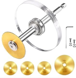 Upgraded 1/4" Hex Shank PVC Pipe Inside Cutter (4 PCS Titanium Coated Saw Blades), PVC Cutting Tool with Scaled Adjustable Depth Gauge for Cutting PVC Pipes, Plastic Pipes