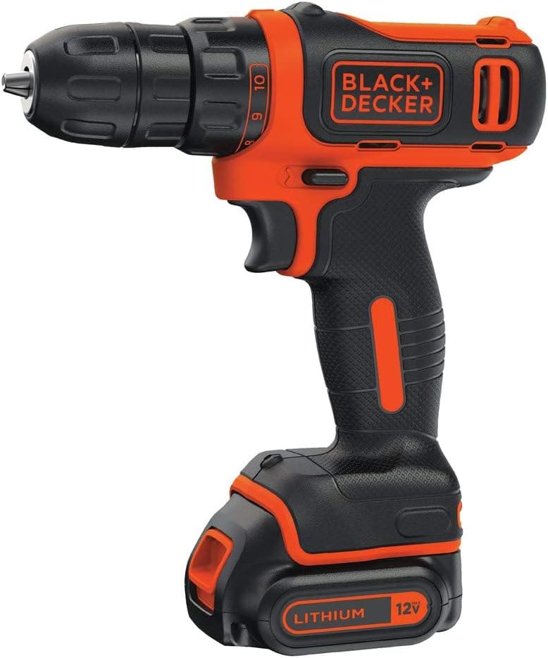BLACK+DECKER 12V MAX Drill & Home Tool Kit, 60-Piece (BDCDD12PK)