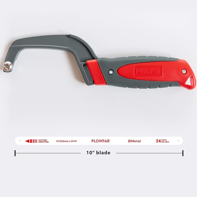 Aluminum Frame Mini Hacksaw with 10" Flexible Bi-Metal HSS Blade for Metal and Wood