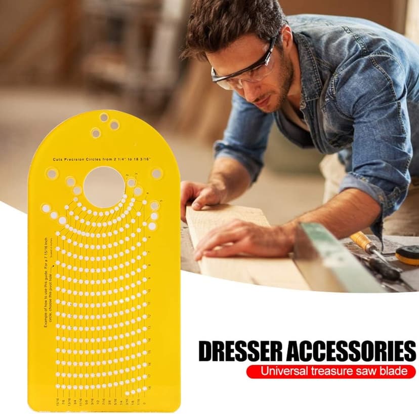 KASCLINO Circle Cutting Jig for Plunge Router, High Accuracy Groove Milling Circle Cutting Jig for Making Speaker Cutouts Cut Circles for Woodworking Tool(Yellow)