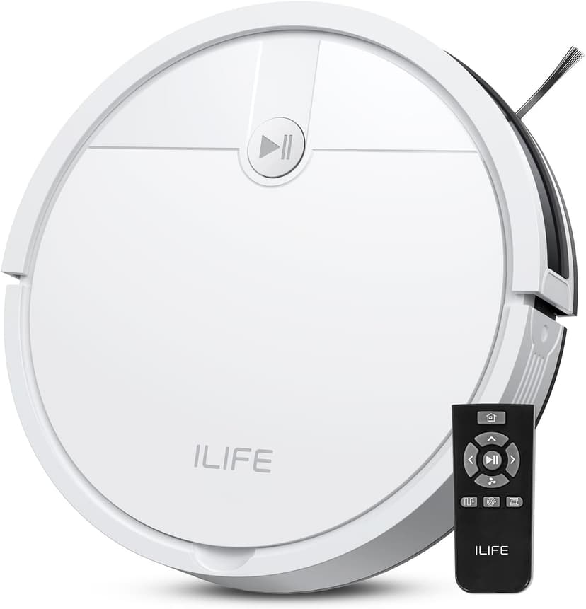ILIFE V2 Robot Vacuum Cleaner, Tangle-Free Suction, 120 Mins Runtime, Slim, Self-Charging Robotic Vacuum Cleaner, Ideal for Pet Hair and Hard Floors