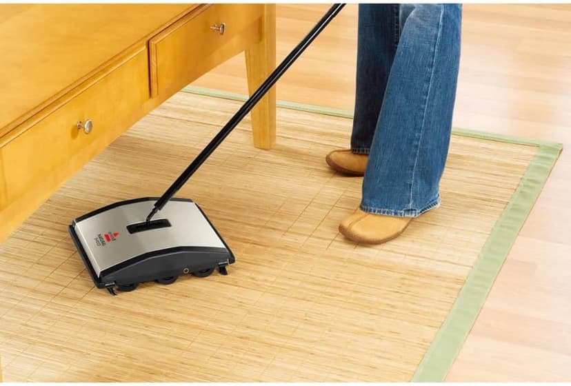 Bissell Natural Sweep Carpet and Floor Sweeper with Dual Brush Rotating System and 2 Corner Edge Brushes, 92N0A, 4.2 lb.