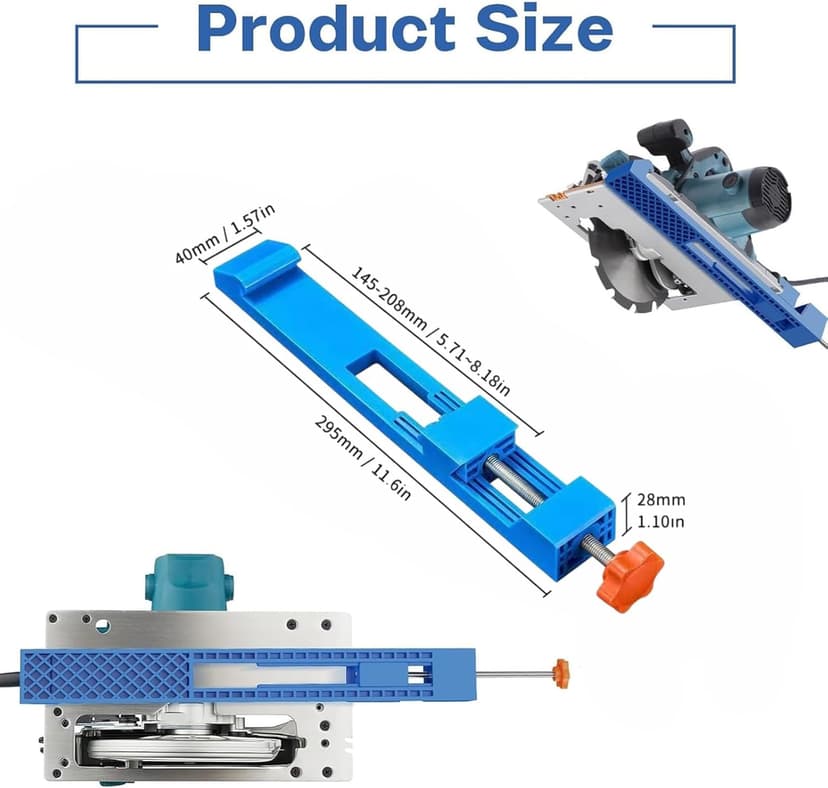 Adjustable Cutting Machine Base Guide,Circular Saw Guide Rail,Electric Circular Saw Milling Positioning Clamp,Precision Wood Cutting Guide for Precision Cut and Milling Tasks