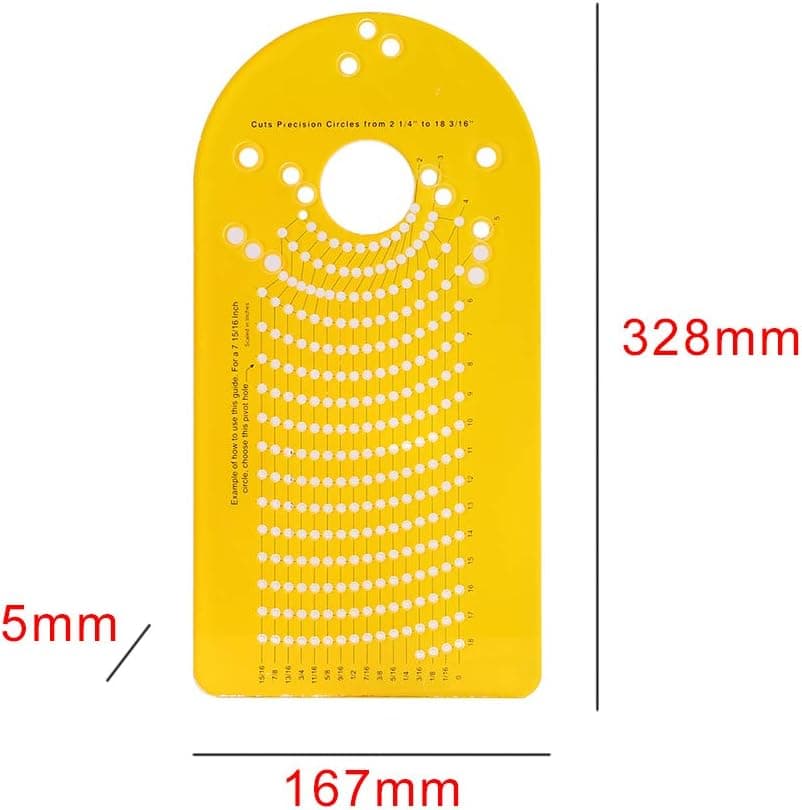 KASCLINO Circle Cutting Jig for Plunge Router, High Accuracy Groove Milling Circle Cutting Jig for Making Speaker Cutouts Cut Circles for Woodworking Tool(Yellow)