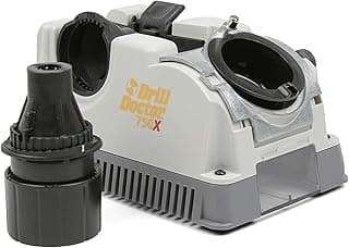 Drill Doctor DD750X Electric Drill Bit Sharpener, 3/32-3/4" High-Speed, Portable - Steel, Masonry, Carbide, Cobalt, Tin-Coated Bits, Adjustable Angles