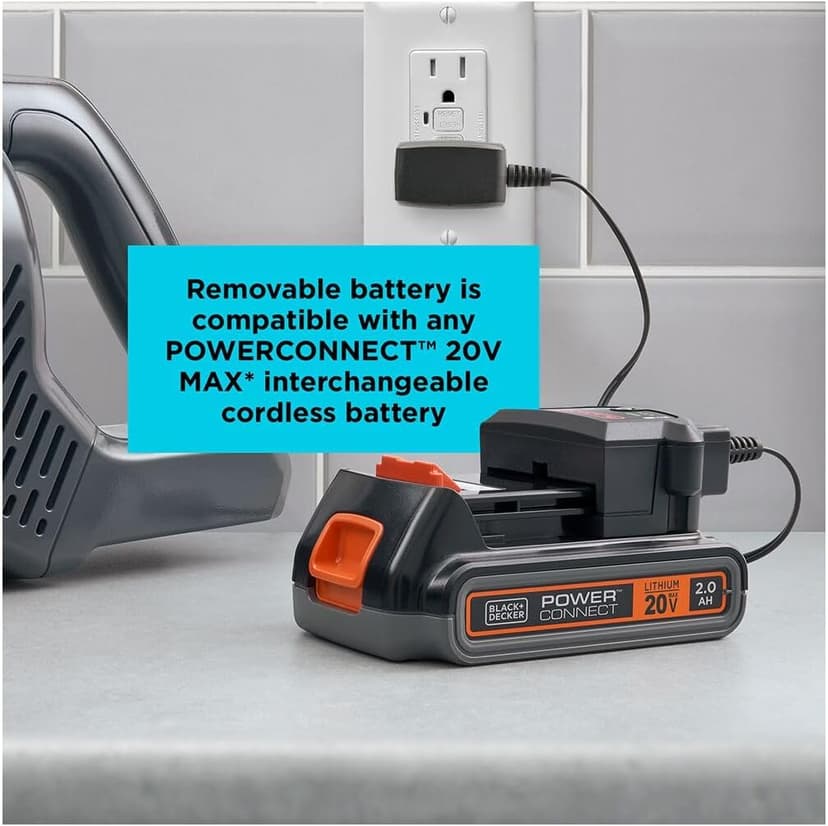 BLACK+DECKER POWERSERIES+ 20V MAX Cordless Stick Vacuum with LED Floor Lights, Lightweight, Removable Battery (BHFEA18D1)