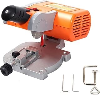Mini Bench Cut-off Miter Saw Set 110V Power Benchtop Accurate Precision Cutting Machine with 2" Blade 1/2" Cuting Depth Cutter for Metal Wood Plastic (Orange)