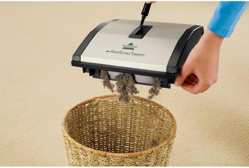Bissell Natural Sweep Carpet and Floor Sweeper with Dual Brush Rotating System and 2 Corner Edge Brushes, 92N0A, 4.2 lb.